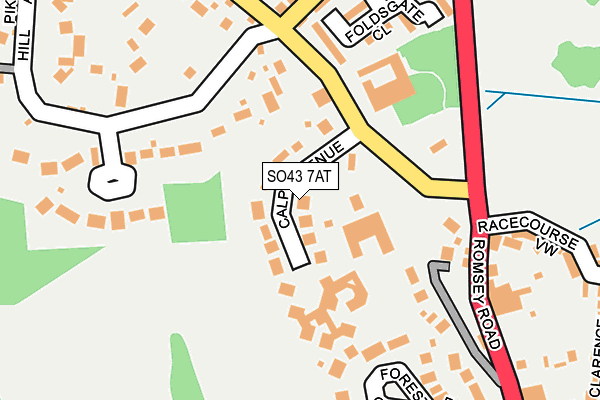 SO43 7AT map - OS OpenMap – Local (Ordnance Survey)