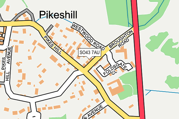 SO43 7AU map - OS OpenMap – Local (Ordnance Survey)