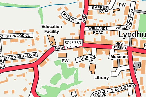 SO43 7BD map - OS OpenMap – Local (Ordnance Survey)