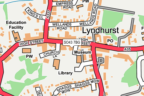 Map of LYNDHURST TEA ROOM LTD at local scale