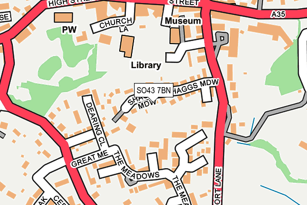 SO43 7BN map - OS OpenMap – Local (Ordnance Survey)