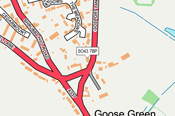 SO43 7BP map - OS OpenMap – Local (Ordnance Survey)