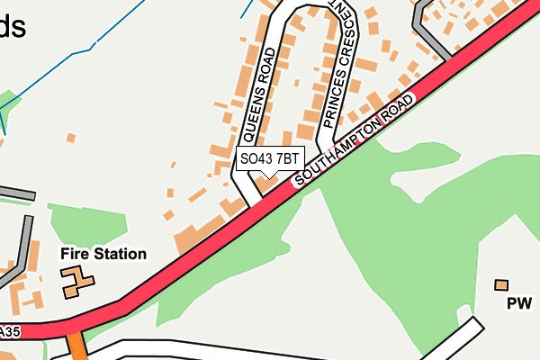 SO43 7BT map - OS OpenMap – Local (Ordnance Survey)