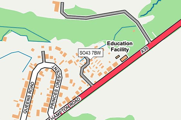 SO43 7BW map - OS OpenMap – Local (Ordnance Survey)