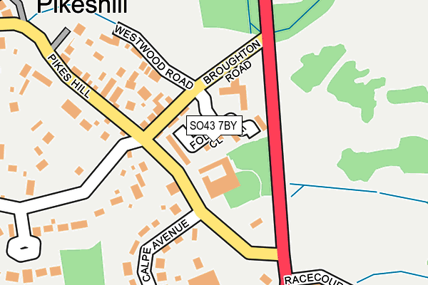SO43 7BY map - OS OpenMap – Local (Ordnance Survey)