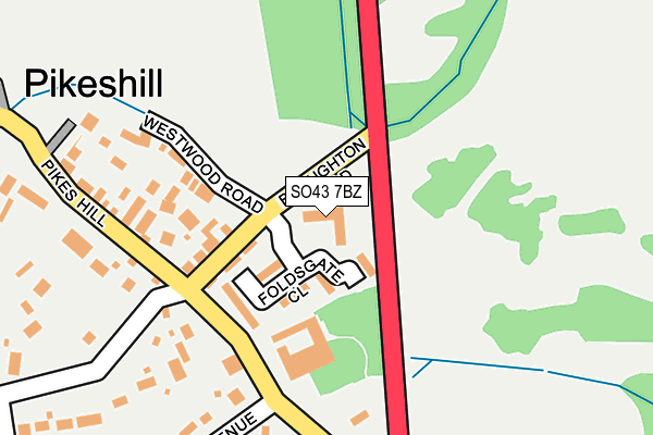 SO43 7BZ map - OS OpenMap – Local (Ordnance Survey)