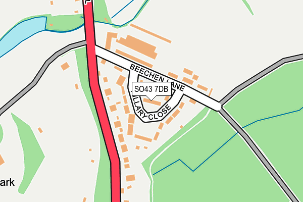 SO43 7DB map - OS OpenMap – Local (Ordnance Survey)