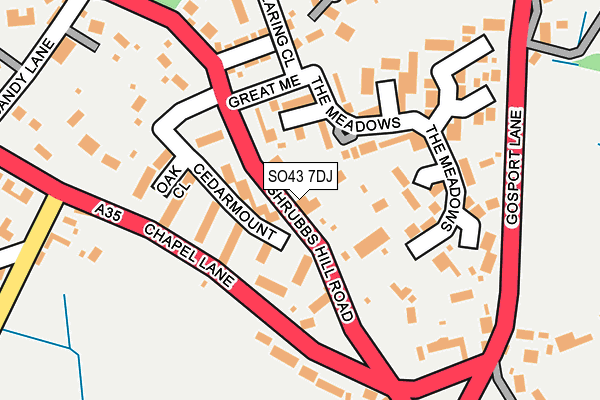 SO43 7DJ map - OS OpenMap – Local (Ordnance Survey)