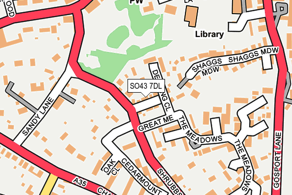 SO43 7DL map - OS OpenMap – Local (Ordnance Survey)
