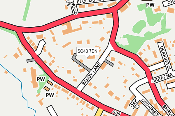 SO43 7DN map - OS OpenMap – Local (Ordnance Survey)