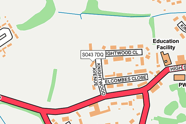 SO43 7DQ map - OS OpenMap – Local (Ordnance Survey)