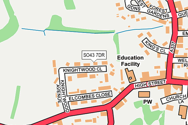 SO43 7DR map - OS OpenMap – Local (Ordnance Survey)