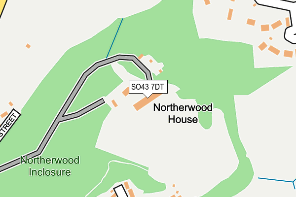 SO43 7DT map - OS OpenMap – Local (Ordnance Survey)