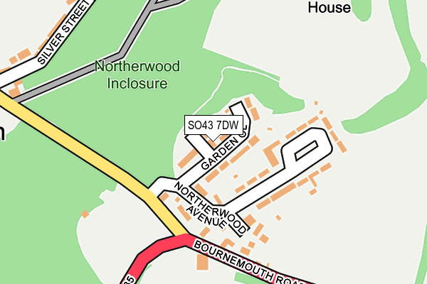 SO43 7DW map - OS OpenMap – Local (Ordnance Survey)