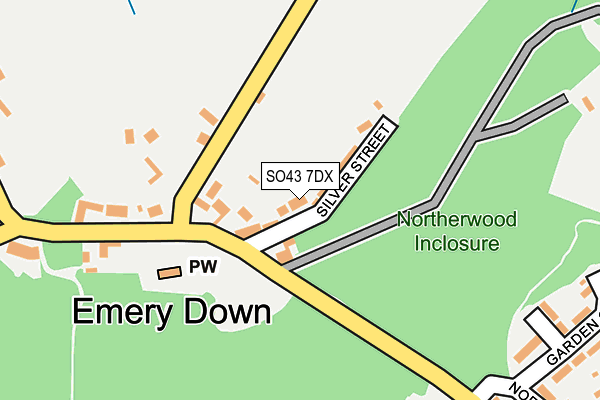 SO43 7DX map - OS OpenMap – Local (Ordnance Survey)