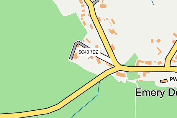 SO43 7DZ map - OS OpenMap – Local (Ordnance Survey)