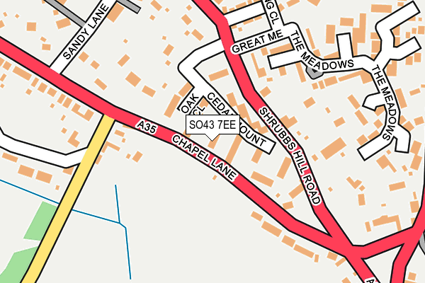 SO43 7EE map - OS OpenMap – Local (Ordnance Survey)