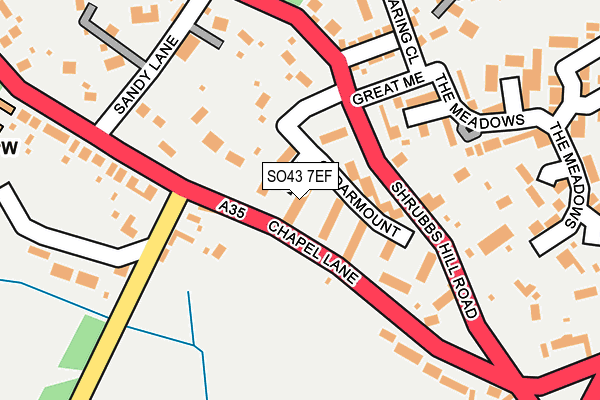 SO43 7EF map - OS OpenMap – Local (Ordnance Survey)