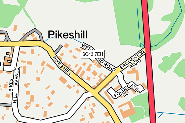 SO43 7EH map - OS OpenMap – Local (Ordnance Survey)