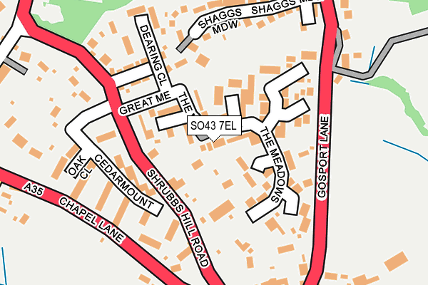 SO43 7EL map - OS OpenMap – Local (Ordnance Survey)