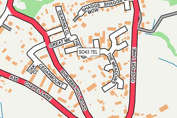 Map of THE MEADOWS B AND B LYNDHURST LTD at local scale