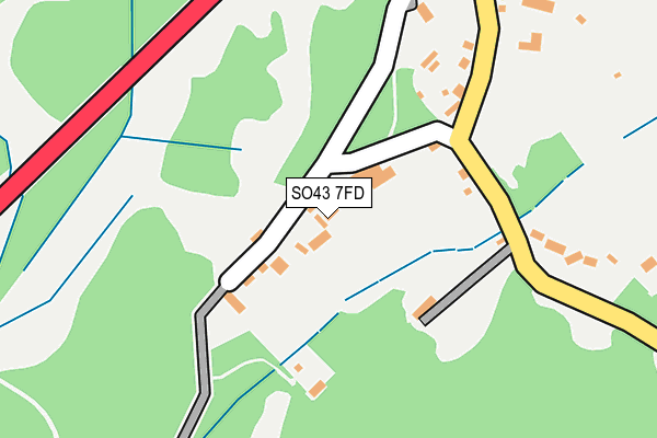 SO43 7FD map - OS OpenMap – Local (Ordnance Survey)