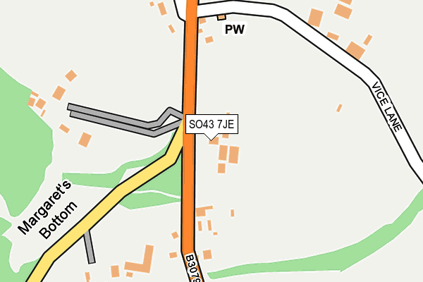 SO43 7JE map - OS OpenMap – Local (Ordnance Survey)