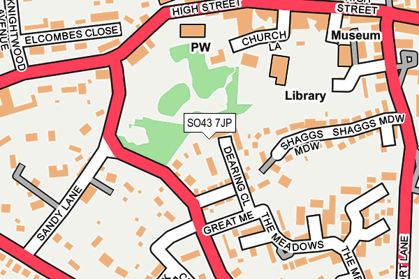 SO43 7JP map - OS OpenMap – Local (Ordnance Survey)