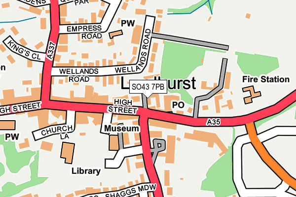 SO43 7PB map - OS OpenMap – Local (Ordnance Survey)