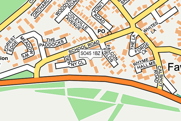 SO45 1BZ map - OS OpenMap – Local (Ordnance Survey)