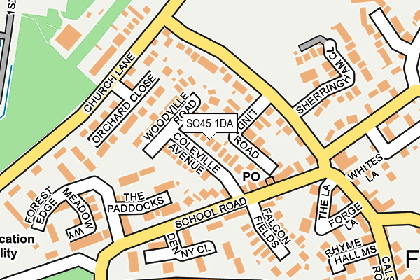SO45 1DA map - OS OpenMap – Local (Ordnance Survey)