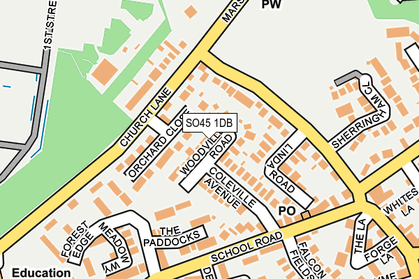 SO45 1DB map - OS OpenMap – Local (Ordnance Survey)