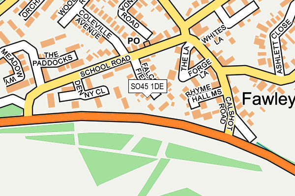 SO45 1DE map - OS OpenMap – Local (Ordnance Survey)