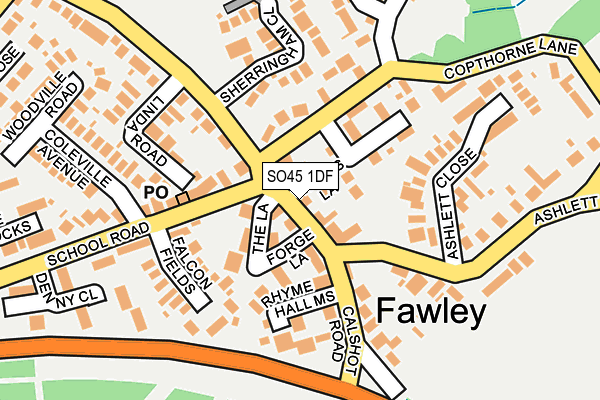 SO45 1DF map - OS OpenMap – Local (Ordnance Survey)