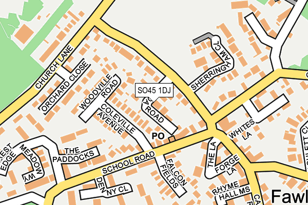SO45 1DJ map - OS OpenMap – Local (Ordnance Survey)