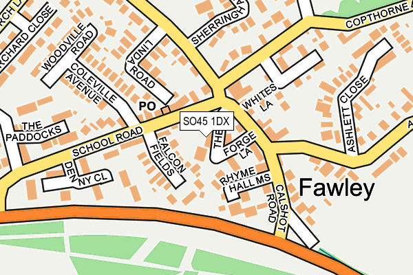 SO45 1DX map - OS OpenMap – Local (Ordnance Survey)