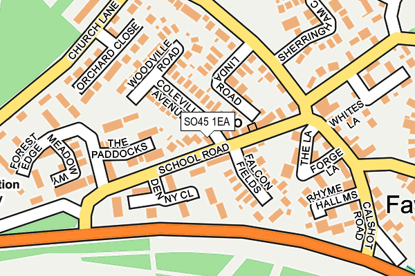 SO45 1EA map - OS OpenMap – Local (Ordnance Survey)