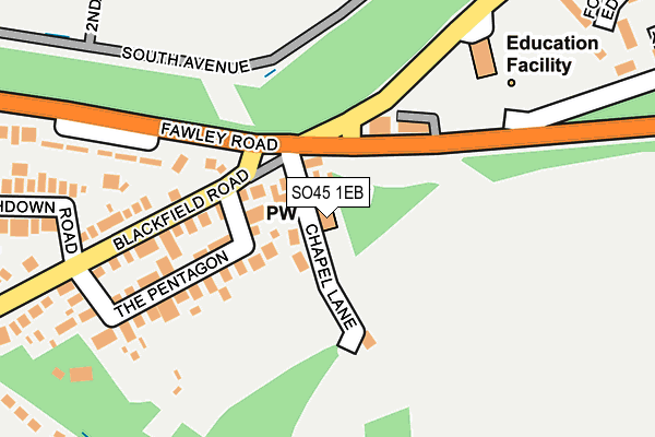 SO45 1EB map - OS OpenMap – Local (Ordnance Survey)