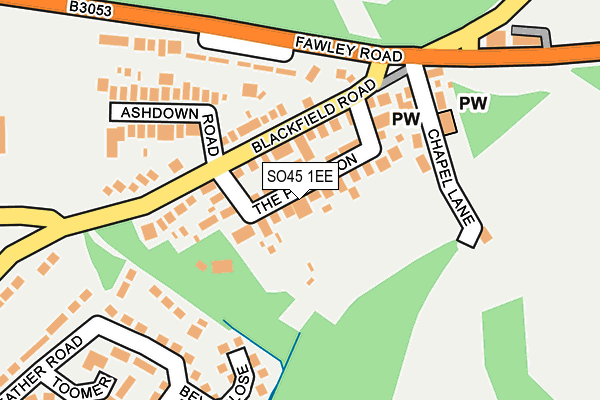 SO45 1EE map - OS OpenMap – Local (Ordnance Survey)