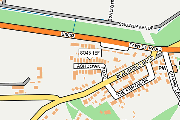 SO45 1EF map - OS OpenMap – Local (Ordnance Survey)