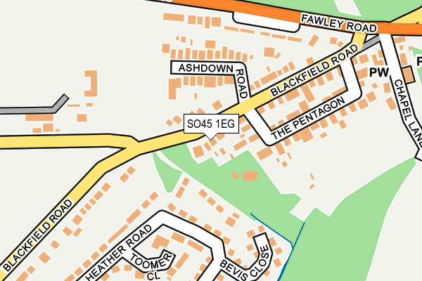 SO45 1EG map - OS OpenMap – Local (Ordnance Survey)