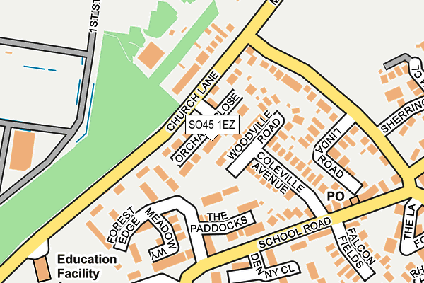 SO45 1EZ map - OS OpenMap – Local (Ordnance Survey)
