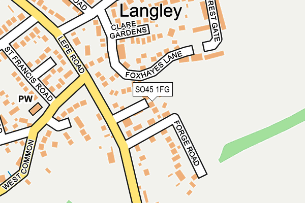 SO45 1FG map - OS OpenMap – Local (Ordnance Survey)