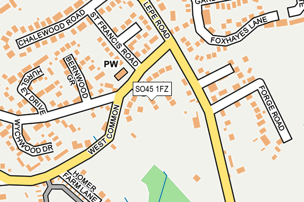 SO45 1FZ map - OS OpenMap – Local (Ordnance Survey)