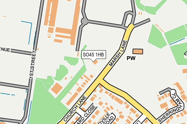 SO45 1HB map - OS OpenMap – Local (Ordnance Survey)