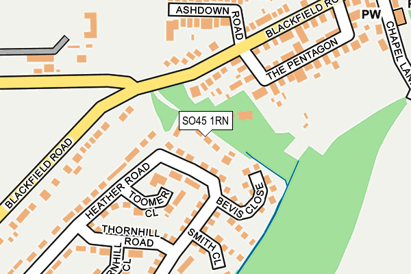 SO45 1RN map - OS OpenMap – Local (Ordnance Survey)