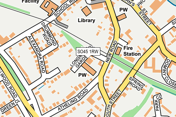 SO45 1RW map - OS OpenMap – Local (Ordnance Survey)