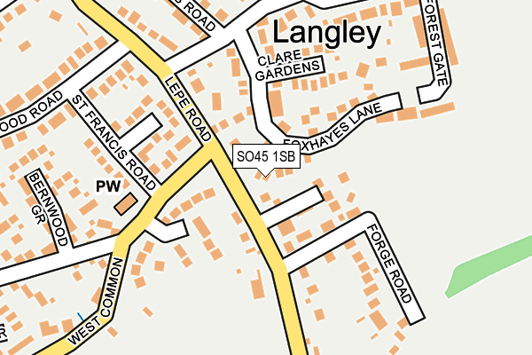 SO45 1SB map - OS OpenMap – Local (Ordnance Survey)