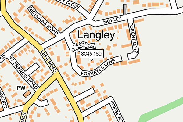 SO45 1SD map - OS OpenMap – Local (Ordnance Survey)