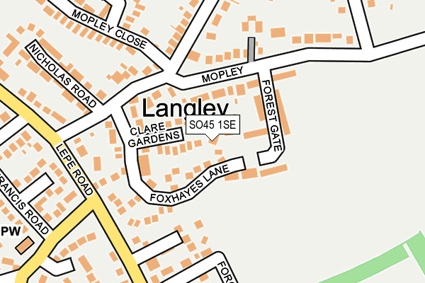 SO45 1SE map - OS OpenMap – Local (Ordnance Survey)